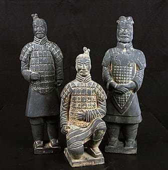 Three Terracotta warrior Statues